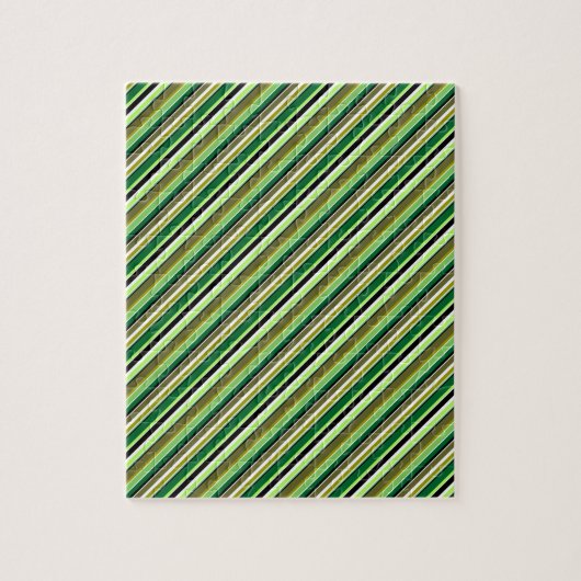 Süße grüne weiße Streifen Puzzle (Vertikal)