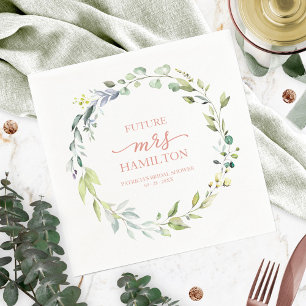 Süße Grünpflanzen-Eukalyptus-Kranz Brautparty Serviette