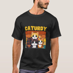 Süße Gruppe von Katzen am Samstag, auch bekannt al T-Shirt