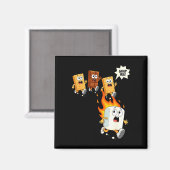 Süße Gruppenumarmung Marshmallow Lagerfeuer S'more Magnet (Vorderseite/Rückseite)