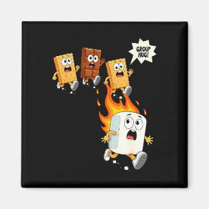Süße Gruppenumarmung Marshmallow Lagerfeuer S'more Magnet