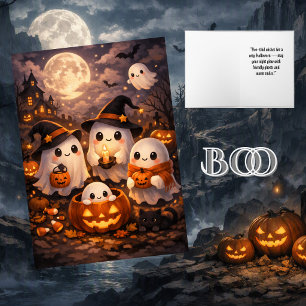 Süße gruselige Ästhetik-Geister Halloween Karte