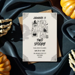 Süße gruselige Geburtstags-Halloween-Einladung mit Einladung