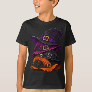 Süße gruselige gestapelte Hexenhüte Halloween Kind T-Shirt