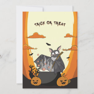 Süße gruselige Halloween-Fledermaus-Party Einladung