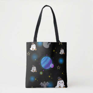 Süße gruselige Halloween-Galaxie-Tragetasche. Tasche