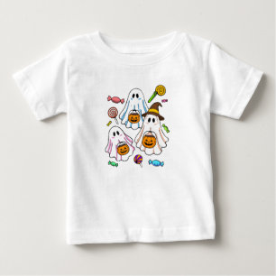 Süße gruselige Halloween-Geister & Süßigkeiten zum Baby T-shirt