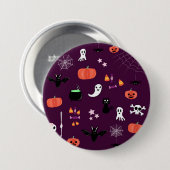 Süße Gruselige Halloween-Kunst Button (Vorne & Hinten)