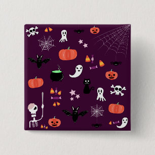 Süße Gruselige Halloween-Kunst Button