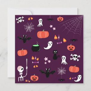 Süße Gruselige Halloween-Kunst Feiertagskarte