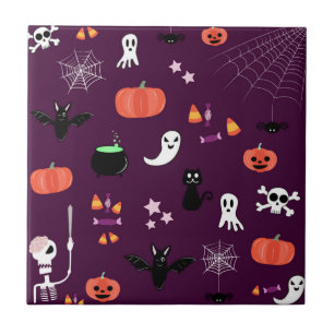 Süße Gruselige Halloween-Kunst Fliese