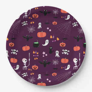 Süße Gruselige Halloween-Kunst Pappteller
