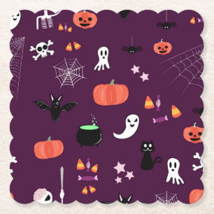 Süße gruselige Halloween-Kunst Untersetzer