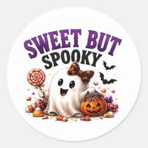 👻 Süße gruselige Halloween-Süßigkeiten-Sprüche 🍭 Runder Aufkleber