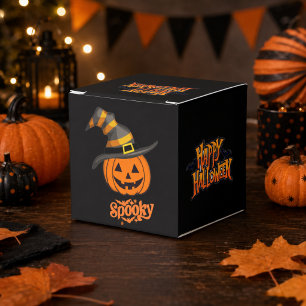 Süße gruselige Kürbiskürbis-Hexenhut-Halloween-Ges Geschenkschachtel
