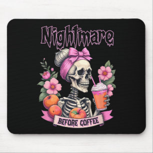 Süße Gruselige Nacht Vor Kaffee Halloween Blumen S Mousepad