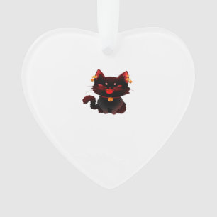 Süße gruselige schwarze Katze mit Glocken Klassisc Ornament