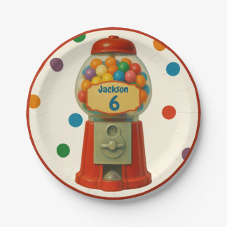 Süße Gumball-Süßigkeiten-Kindergeburtstagsfeier Pappteller