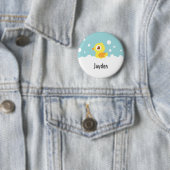 Süße Gummiente im Schaumbad Kinder Namensbutton Button (Beispiel)