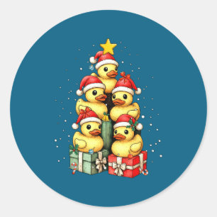 Süße Gummienten Le Duckie Weihnachtsbaum Xmas Haub Runder Aufkleber