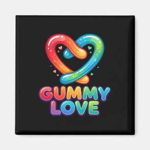 Süße Gummiwürmer Herz Süßigkeiten Valentinsgrafik Magnet