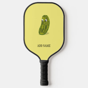 Süße Gurkenzeichnung mit individuellem Namen Paddl Pickleball Schläger