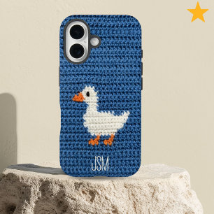 Süße Häkel-Eichhörnchen-Initialen-Monogramm iPhone 16 Hülle