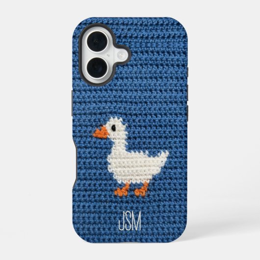 Süße Häkel-Eichhörnchen-Initialen-Monogramm iPhone 16 Hülle (Rückseite)