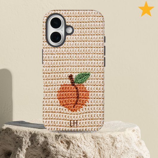 Süße Häkelpfirsich-Fruchtgarn mit individuellem Na Case-Mate iPhone Hülle