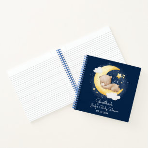 Süße Halbmond-Navy-Mond-Teddybär-Baby-Party Notizblock