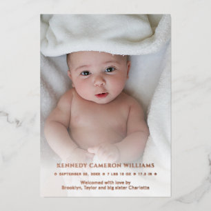 Süße Hallo Baby Einfache Benutzerdefinierte Foto N Folieneinladung