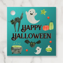 Süße Halloween-Anhänger Teal Geist Katzenparty