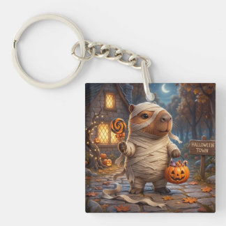 Süße Halloween Capybara-Mumien-Stadtschlüsselanhän Schlüsselanhänger