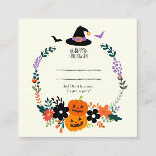 Süße Halloween-Einladung Quadratische Visitenkarte