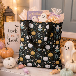 Süße Halloween-Fee und pastellfarbene Kürbisse Tasche