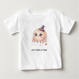 Süße Halloween-Flauschspinne mit Hexenhut Farbe Baby T-shirt