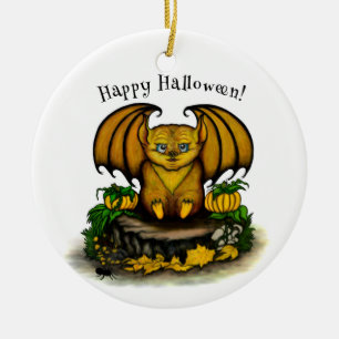 Süße Halloween-Fledermaus Keramik Ornament