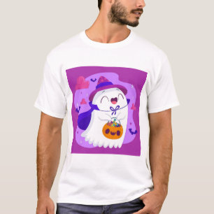 Süße Halloween-Geist-Hexe-Trick-or-Treat-Kunst T-Shirt