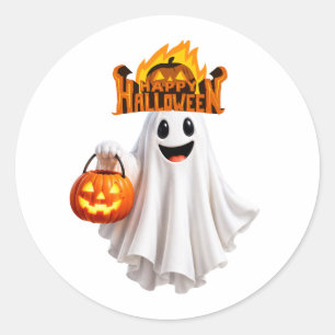 Süße Halloween-Geister-Aufkleber - Gruseliger Stre Runder Aufkleber