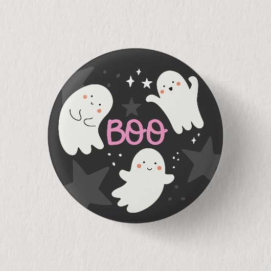 Süße Halloween-Geister BOO Button (Vorderseite)