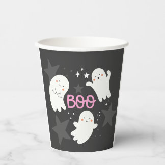 Süße Halloween-Geister BOO Pappbecher