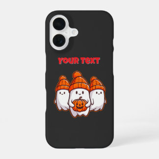 Süße Halloween-Geister mit Kürbis und Orange Bean iPhone 16 Hülle