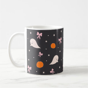 Süße Halloween-Geister-Muster-Tasse Schwarz Kaffeetasse
