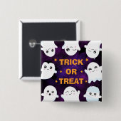 Süße Halloween-Geister: Süßes oder Saures Button (Vorne & Hinten)
