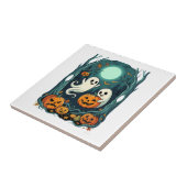 Süße Halloween-Geister und Jack O Lantern Wald (2 Fliese (Seite)
