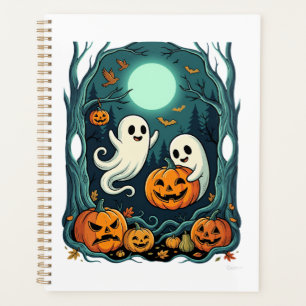 Süße Halloween-Geister und Jack O Lantern Wald (2 Planer