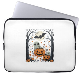 Süße Halloween-Geister und Jack O Lantern Wald Laptopschutzhülle