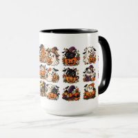 Süße Halloween-Geister und Kürbisse Kawaii Tasse