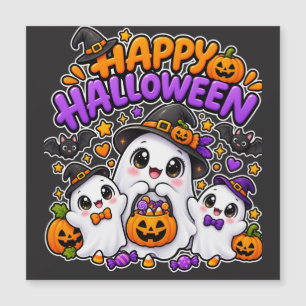 Süße Halloween-Geisterfamilie Magnetkarte