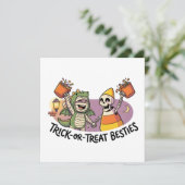 Süße Halloween-Gruppe Einladung (Stehend Vorderseite)